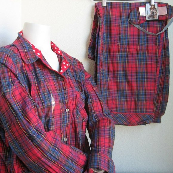 VICTORIA'S SECRET Flannel Pajama PJ's 3 pc XL NEW - Picture 3 of 5